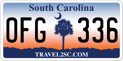 SC license plate OFG336
