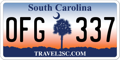 SC license plate OFG337