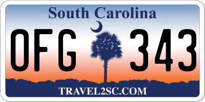SC license plate OFG343