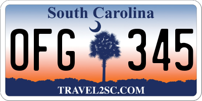 SC license plate OFG345