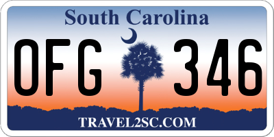 SC license plate OFG346