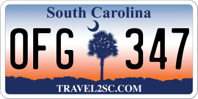 SC license plate OFG347