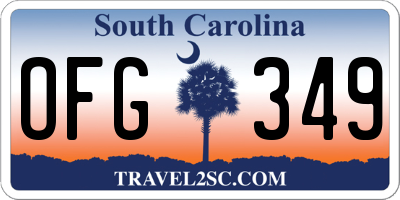 SC license plate OFG349