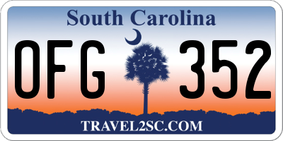 SC license plate OFG352
