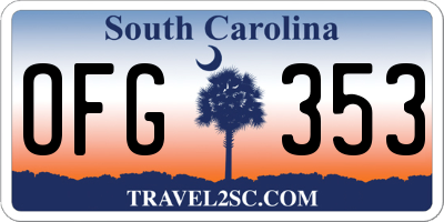 SC license plate OFG353