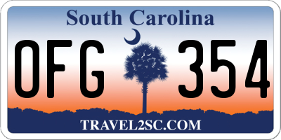 SC license plate OFG354