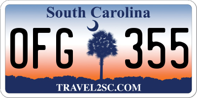 SC license plate OFG355