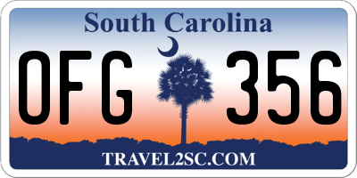 SC license plate OFG356