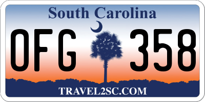 SC license plate OFG358
