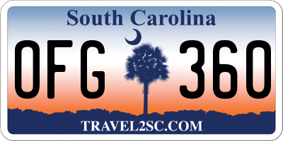 SC license plate OFG360