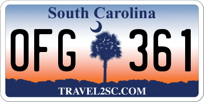 SC license plate OFG361