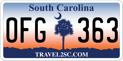 SC license plate OFG363