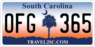 SC license plate OFG365
