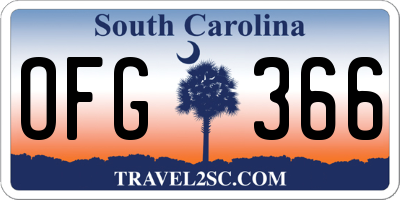 SC license plate OFG366