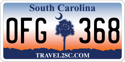 SC license plate OFG368
