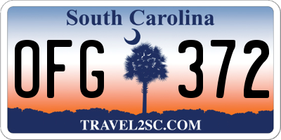 SC license plate OFG372