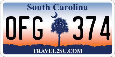 SC license plate OFG374