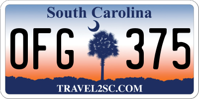 SC license plate OFG375