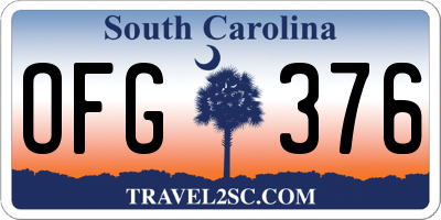 SC license plate OFG376