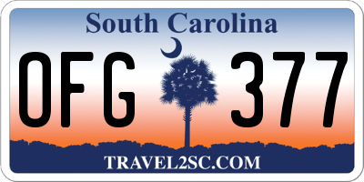SC license plate OFG377