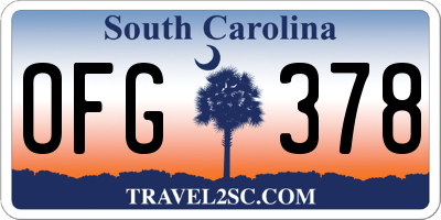 SC license plate OFG378