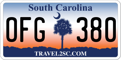 SC license plate OFG380