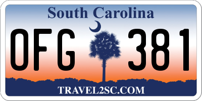 SC license plate OFG381