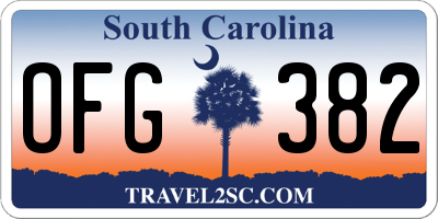 SC license plate OFG382