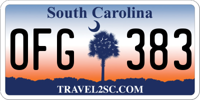 SC license plate OFG383