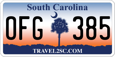 SC license plate OFG385