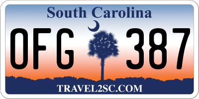 SC license plate OFG387