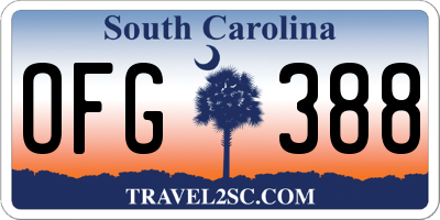SC license plate OFG388