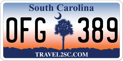 SC license plate OFG389