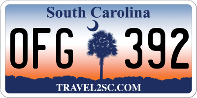 SC license plate OFG392