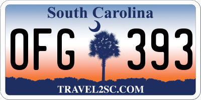 SC license plate OFG393