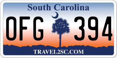 SC license plate OFG394