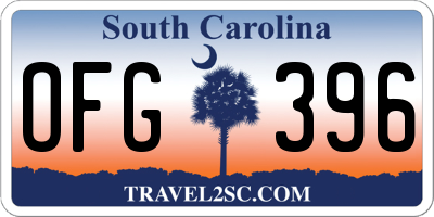SC license plate OFG396