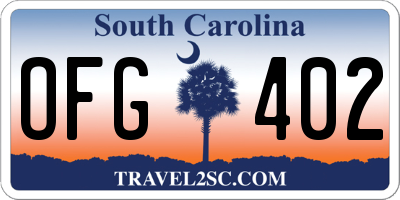 SC license plate OFG402