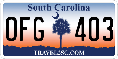 SC license plate OFG403
