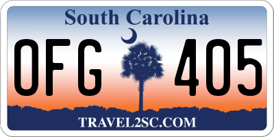 SC license plate OFG405