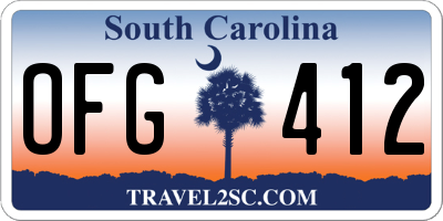 SC license plate OFG412