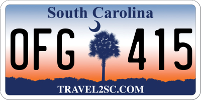 SC license plate OFG415