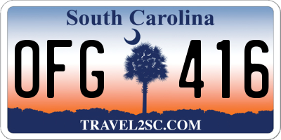 SC license plate OFG416