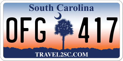 SC license plate OFG417