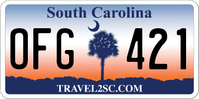 SC license plate OFG421