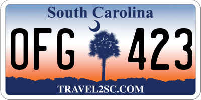 SC license plate OFG423