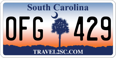 SC license plate OFG429
