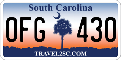 SC license plate OFG430