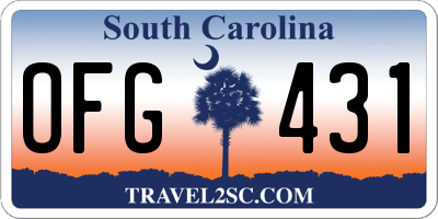 SC license plate OFG431