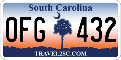 SC license plate OFG432